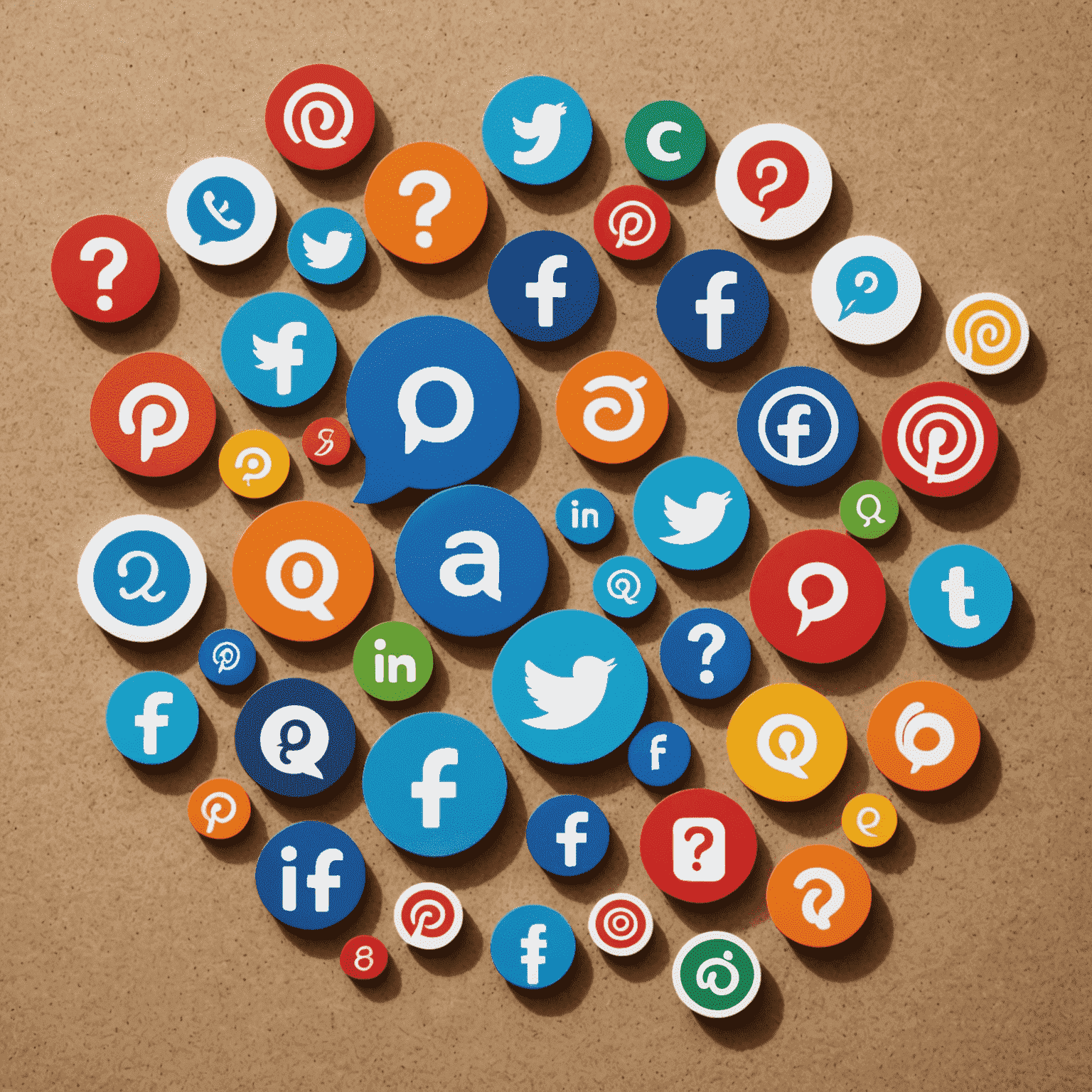 A stylized image of various social media icons with question marks, representing the complexities of social media etiquette