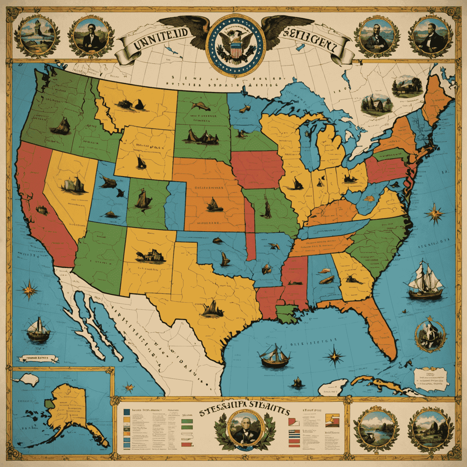 A map of the United States divided into regions, with icons representing different social customs in each area